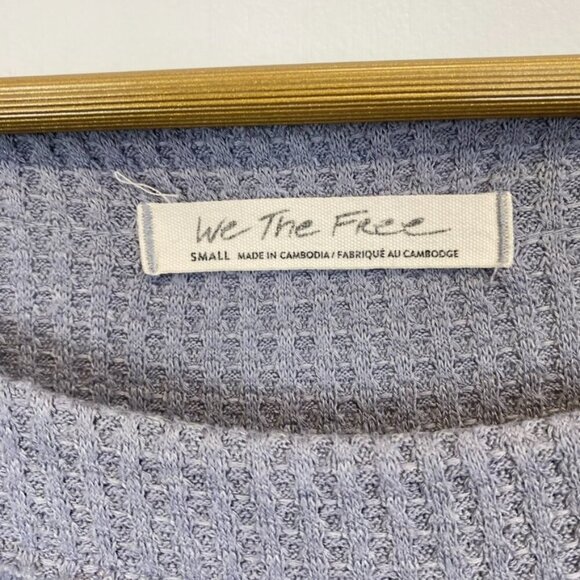 Free People Gray Thermal Waffle Knit Oversized Tunic - Picture 6 of 13